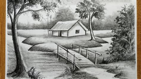 scenery sketch|drawing scenery pencil sketches.